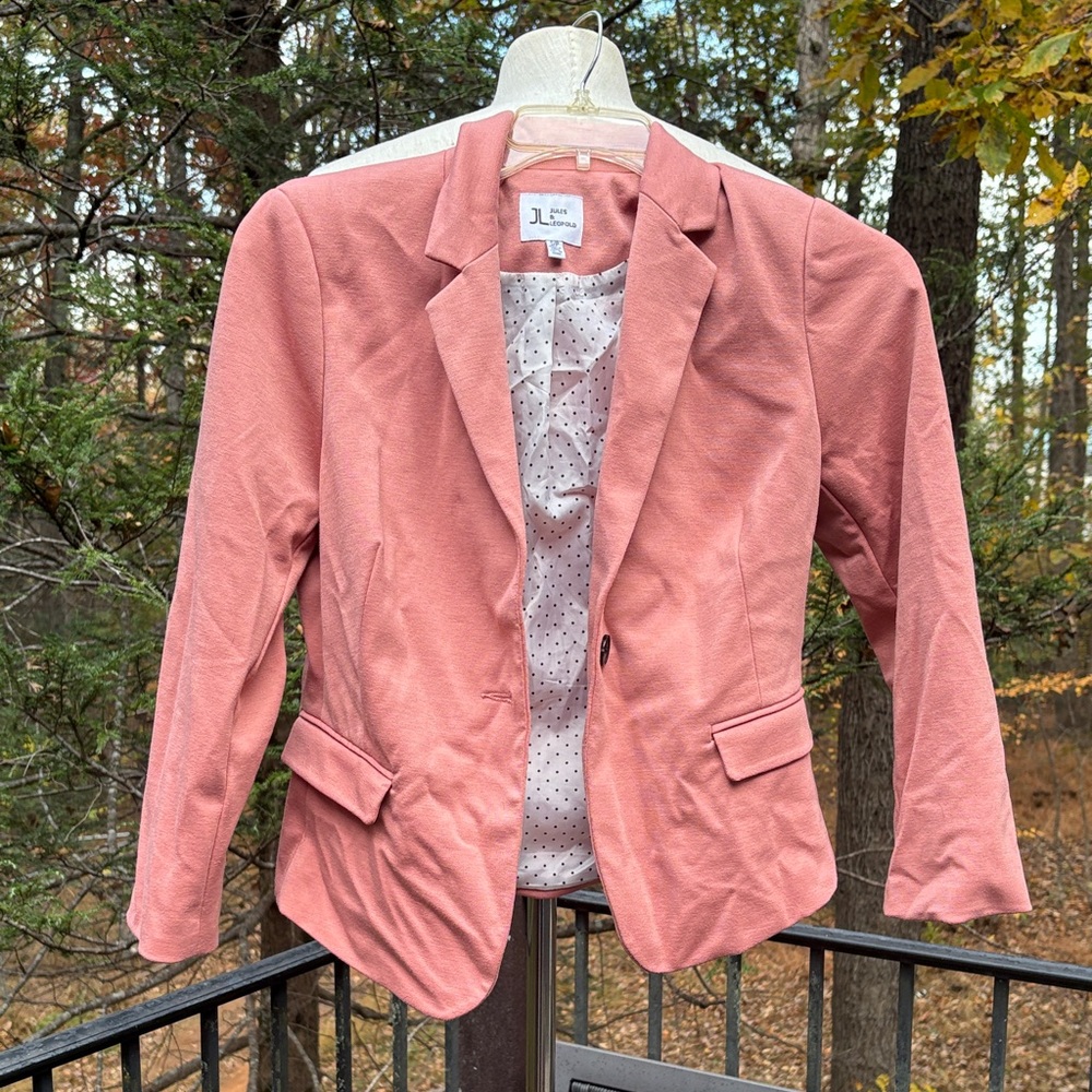Jules & Leopold Women's Salmon Blazer, no pockets , one button  sz S